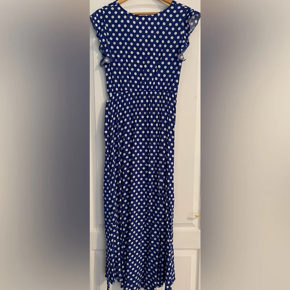Super fun and cute blue dress with white polkadots - Picture 2 of 7